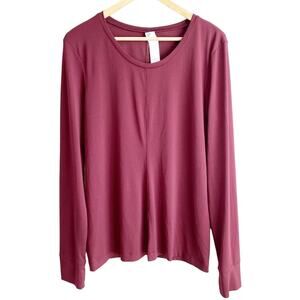 Fabletics Long Sleeve Scoop Neck Shirt XL Burgundy